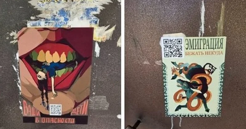 Странные плакаты с необычным сюжетом на двери подъезда встревожили алматинку