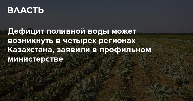 Дефицит поливной воды может возникнуть в четырех регионах Казахстана, заявили в профильном министерстве Аналитический интернет журнал Власть