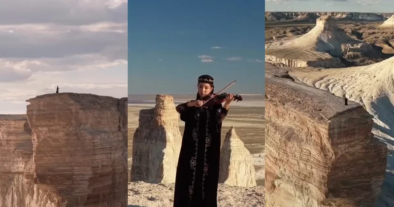 Скрипка, степь и белые скалы