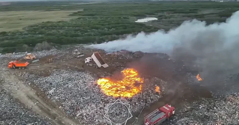 Пожар на полигоне ТБО полностью потушили в Астане