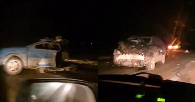 Қарағанды ​​облысында жол апатынан кейін Volkswagen екіге бөлініп кеткен