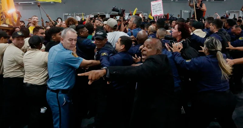 Десятки протестующих ворвались на климатический саммит ООН и избили охранников (видео)