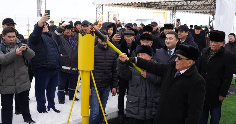 Түркістан: Созақ ауданы алғаш рет табиғи газ желісіне қосылып, тұрғындар “көгілдір отынмен“ қамтылды