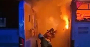 Шахтинск автопарк аумағында автобус өртенді