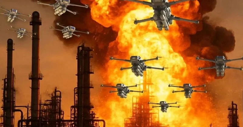 ​Астрахандағы газ өңдеу зауытының аумағында дрон қалдықтары өртке себеп болды