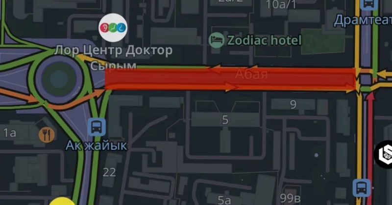 Абай көшесінің бір бөлігінде көлік қозғалысы екі аптаға шектеледі