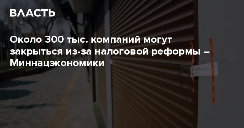 Около 300 тыс. компаний могут закрыться из за налоговой реформы Миннацэкономики Аналитический интернет журнал Власть