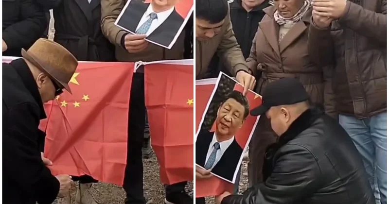 12 казахстанцев арестовали за акцию с поджогом флага Китая