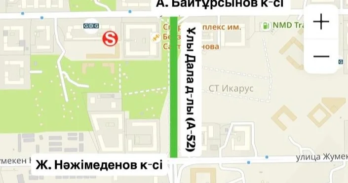 Елордадағы Ұлы Дала даңғылының жаңа учаскесіндегі жол ашылды