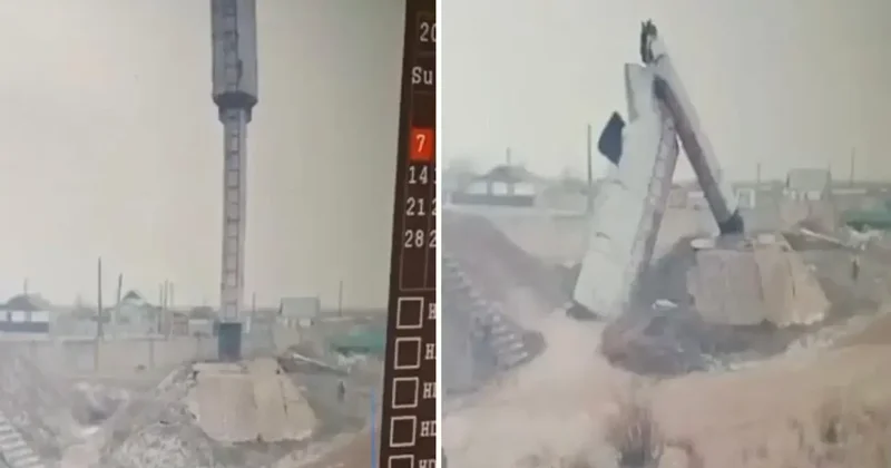 Водонапорная башня упала в селе ЗКО, люди остались без воды и света