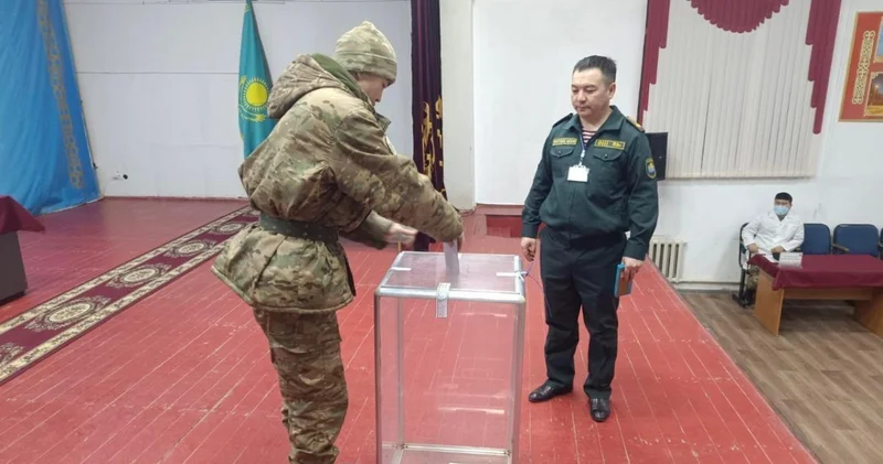 Атырауда Ұлттық ұлан сарбаздары алғашқылардың бірі болып дауыс берді