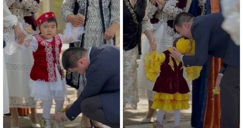 Обряд Тұсау кесер провели упавшим с высоты девочкам