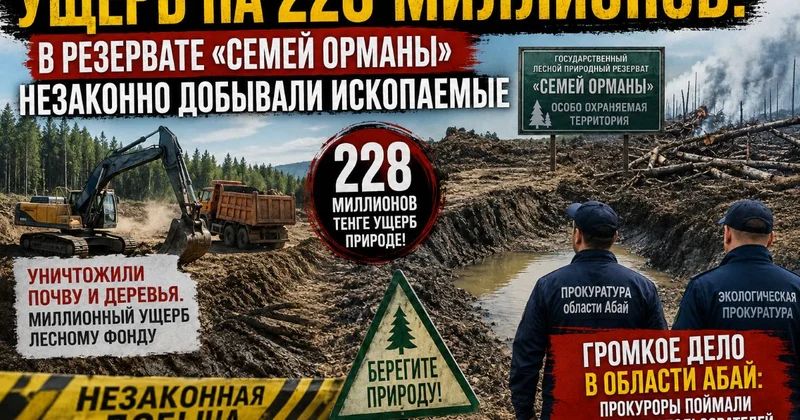  Семей орманы резерватында заңсыз қазба байлық өндірілген: 228 млн шығын келтірілді