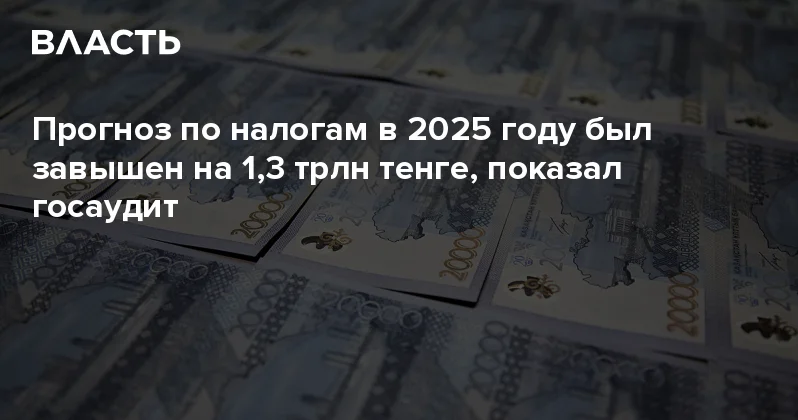 Прогноз по налогам в 2025 году был завышен на 1,3 трлн тенге, показал госаудит Аналитический интернет журнал Власть