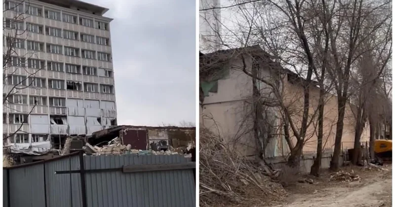 Атыраудағы Ақ Жайық қонақүйі сүріліп жатыр: қасында орналасқан үйлерге қандай қауіп бар екені түсіндірілмеген