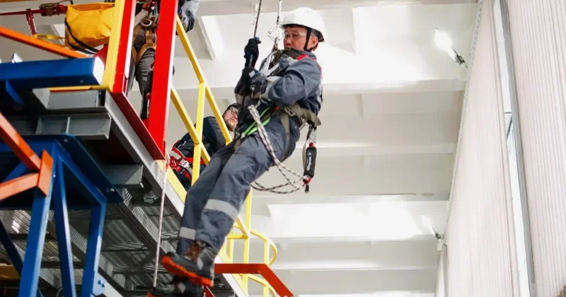 В Темиртау прошла эстафета по безопасному выполнению работ на высоте