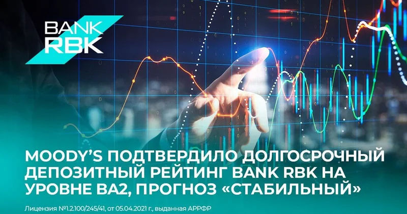 Moody’s подтвердило долгосрочный депозитный рейтинг Bank RBK на уровне Ba2 , прогноз стабильный
