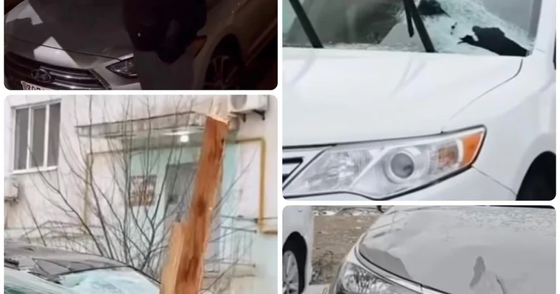 Атыраудағы қатты желден бес автокөлік зақымданды: шығынды кім өтейді?