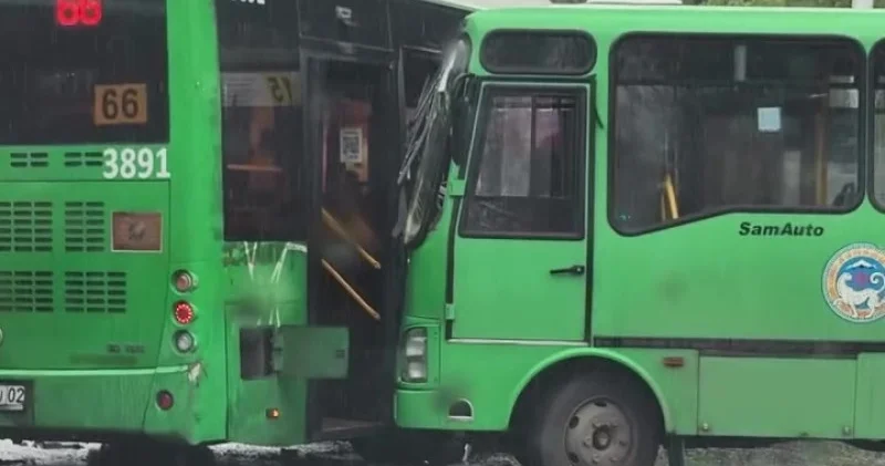 Алматыдағы ЖКО: екі автобус соқтығысты зардап шеккендер бар