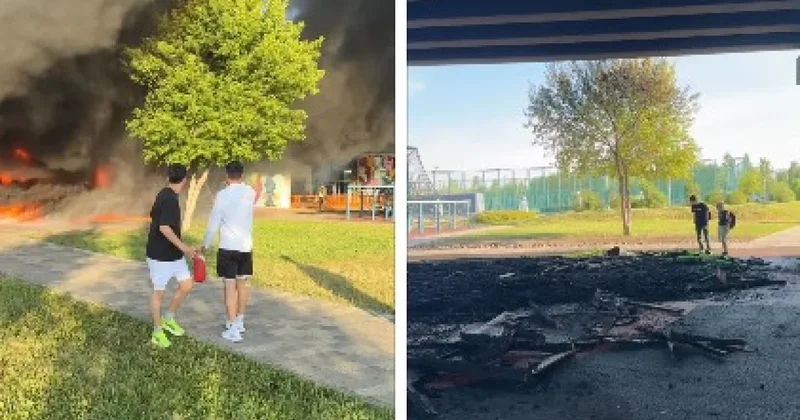 Подростки подожгли детскую площадку в Астане