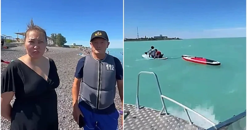 Двоих детей на плавательной доске унесло ветром на Балхаше