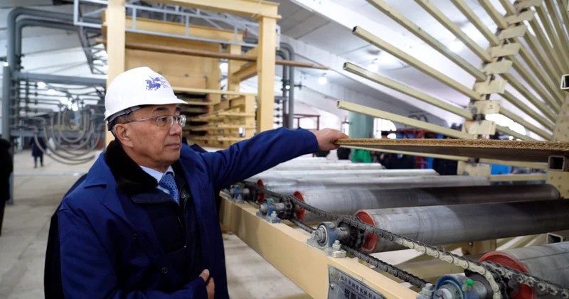 Тайыншада Қазақстандағы сабаннан экопанель шығаратын алғашқы тәжірибелік өнеркәсіптік өндіріс іске қосылды