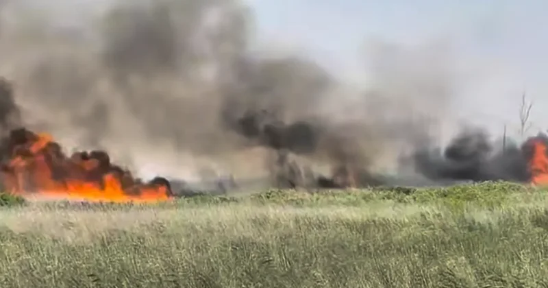 Пожар рядом с дачами тушат в Абайской области