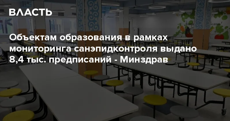 Объектам образования в рамках мониторинга санэпидконтроля выдано 8,4 тыс. предписаний Минздрав Аналитический интернет журнал Власть