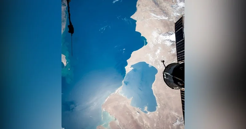 Ресейлік ғарышкер Каспийдің ғарыштан түсірілген суреттерін көрсетті