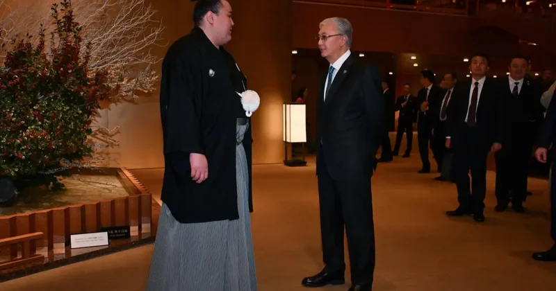 Касым Жомарт Токаев встретился с казахстанским сумоистом Ерсином Балтагулом в Токио