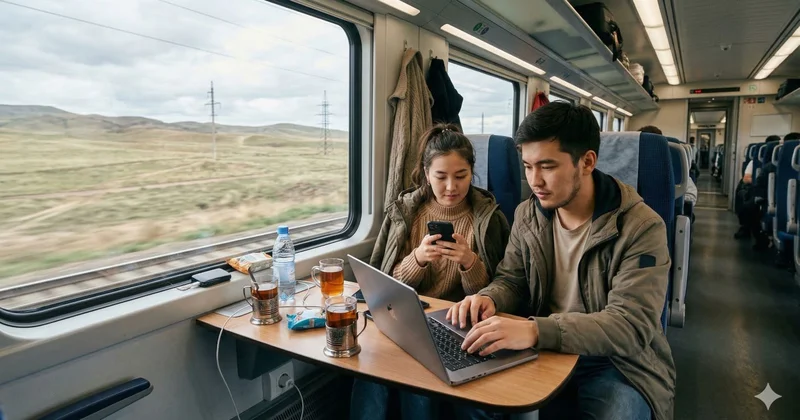 В Казахстане расширят появление спутникового интернета в поездах