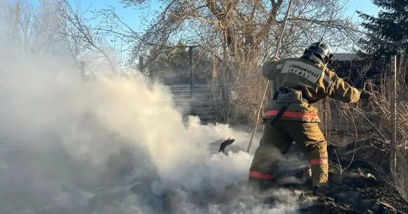 Сразу в нескольких районах Акмолинской области загорелся сухостой