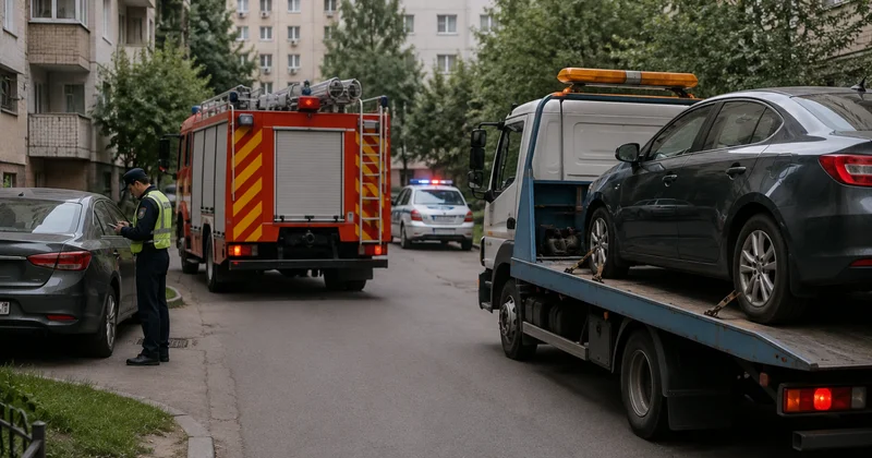 В Алматы массово начали эвакуировать машины, мешающие пожарным. Видео