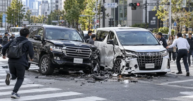 В Актау Toyota после столкновения с машиной сбила двух пешеходов