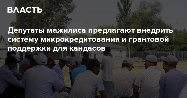 Депутаты мажилиса предлагают внедрить систему микрокредитования и грантовой поддержки для кандасов Аналитический интернет журнал Власть