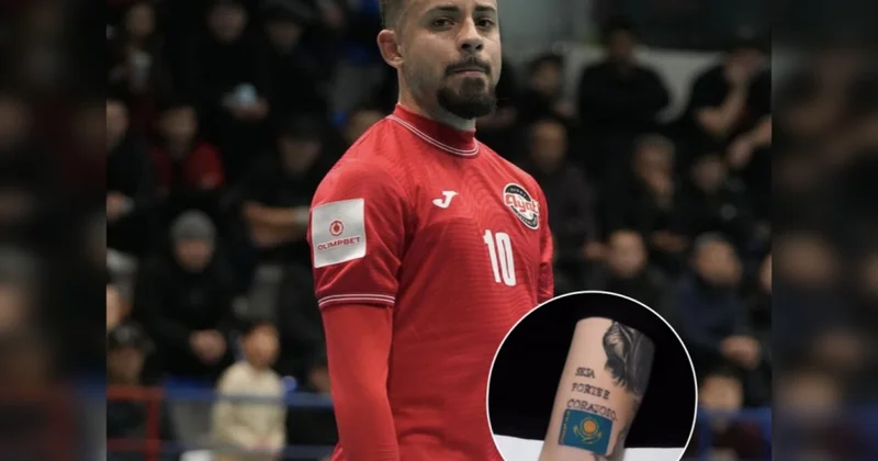 Бразильский легионер сделал татуировку с флагом Казахстана в честь получения гражданства