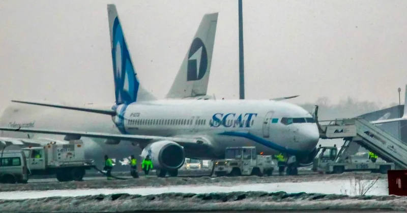 Таразда кешіктірілген SCAT әуе компаниясының рейсі ұшуға дайындалып жатыр
