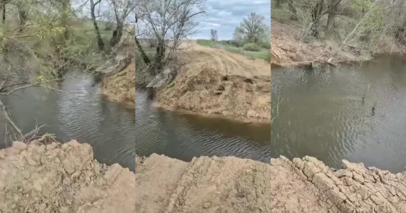 Өткел енді жоқ БҚО дағы су тасқынының салдары видеоға түсірілді