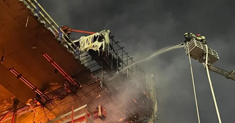 Павлодарда салынып жатқан көпір өртеніп кетті