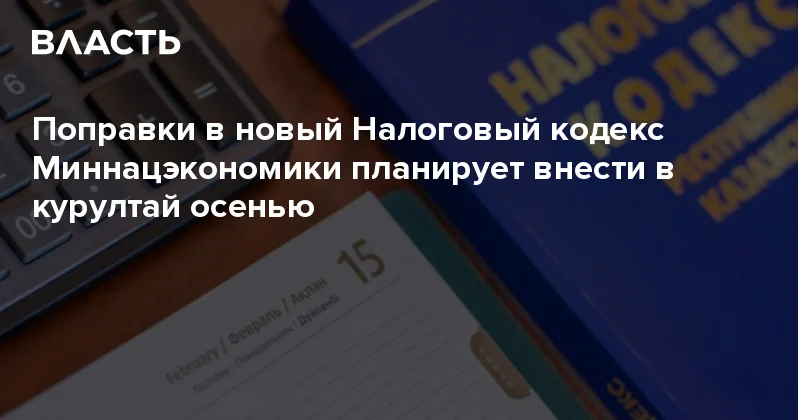 Поправки в новый Налоговый кодекс Миннацэкономики планирует внести в курултай осенью Аналитический интернет журнал Власть