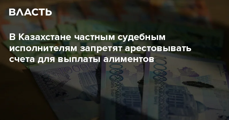В Казахстане частным судебным исполнителям запретят арестовывать счета для выплаты алиментов Аналитический интернет журнал Власть