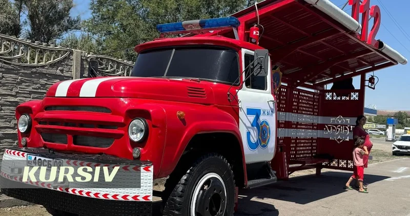 Retired fire trucks get a second life as bus stops in Kazakhstan