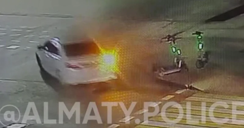 Ночная погоня по улицам Алматы: водитель Toyota попытался скрыться от полицейских (видео)
