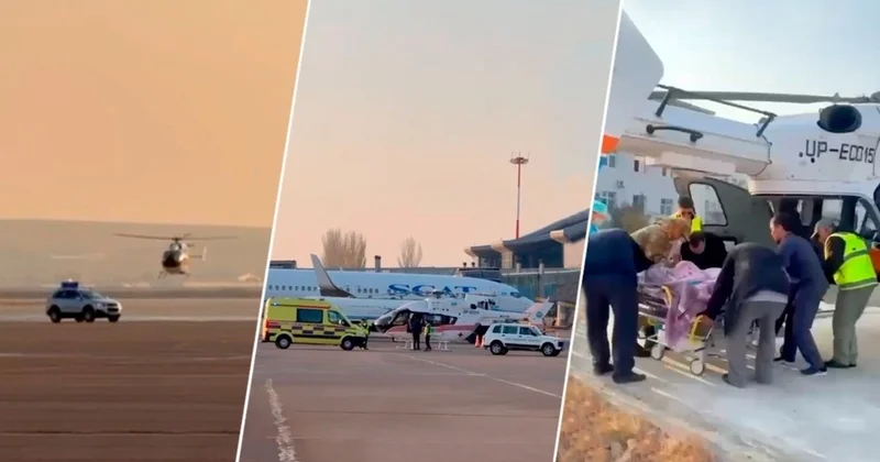 Жетісайдағы өрттен аман қалған әйел адам Шымкентке жеткізілді