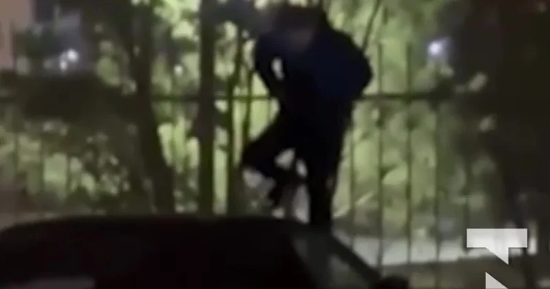 Астана тұрғыны тұрақтағы көліктің капотына шығып, секірген: видео