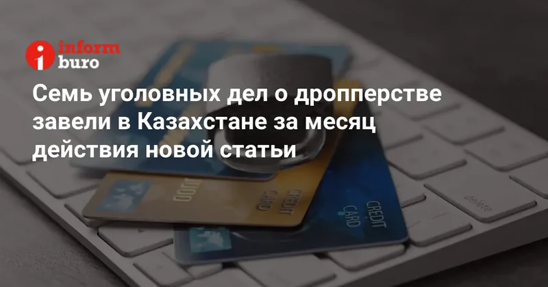 Семь уголовных дел о дропперстве завели в Казахстане за месяц действия новой статьи