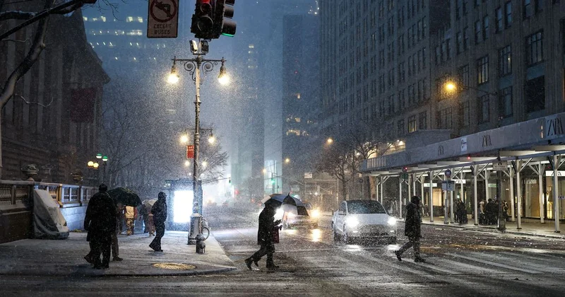 Самая сильная за последние 10 лет снежная буря парализовала Нью Йорк (фото, видео)