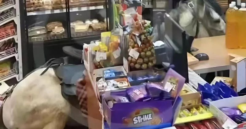 На белом коне въехал прямо в магазин россиянин в Сочи