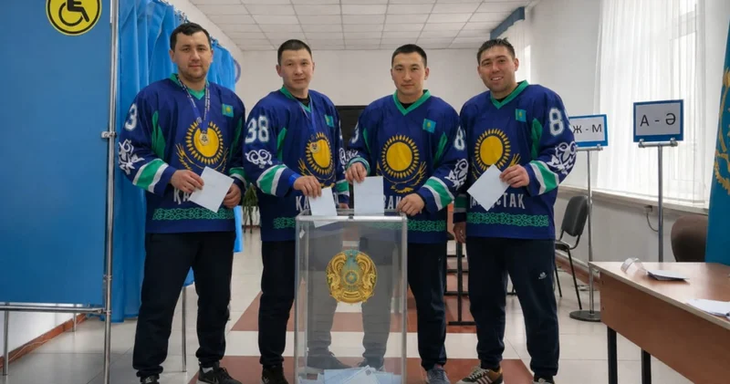 Қойгелді хоккейшілері сайлауға біртұтас ұжым болып қатысты