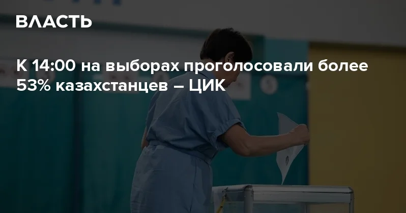 К 14:00 на выборах проголосовали более 53% казахстанцев ЦИК Аналитический интернет журнал Власть